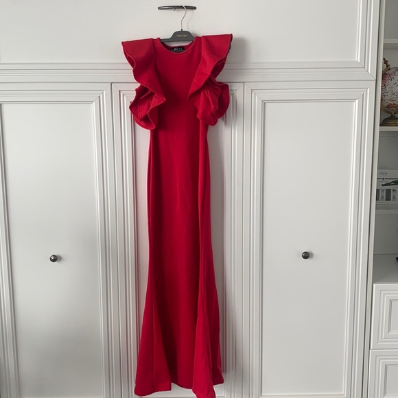 Gorgeous Red Flutter Sleeve Maxi Dress - Picture 2 of 3